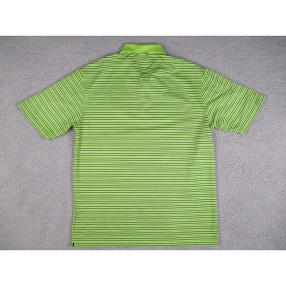 Nike Golf Polo Shirt Men's Large Green Striped Dri-Fit UV Short Sleeve Embroider - Picture 7 of 12